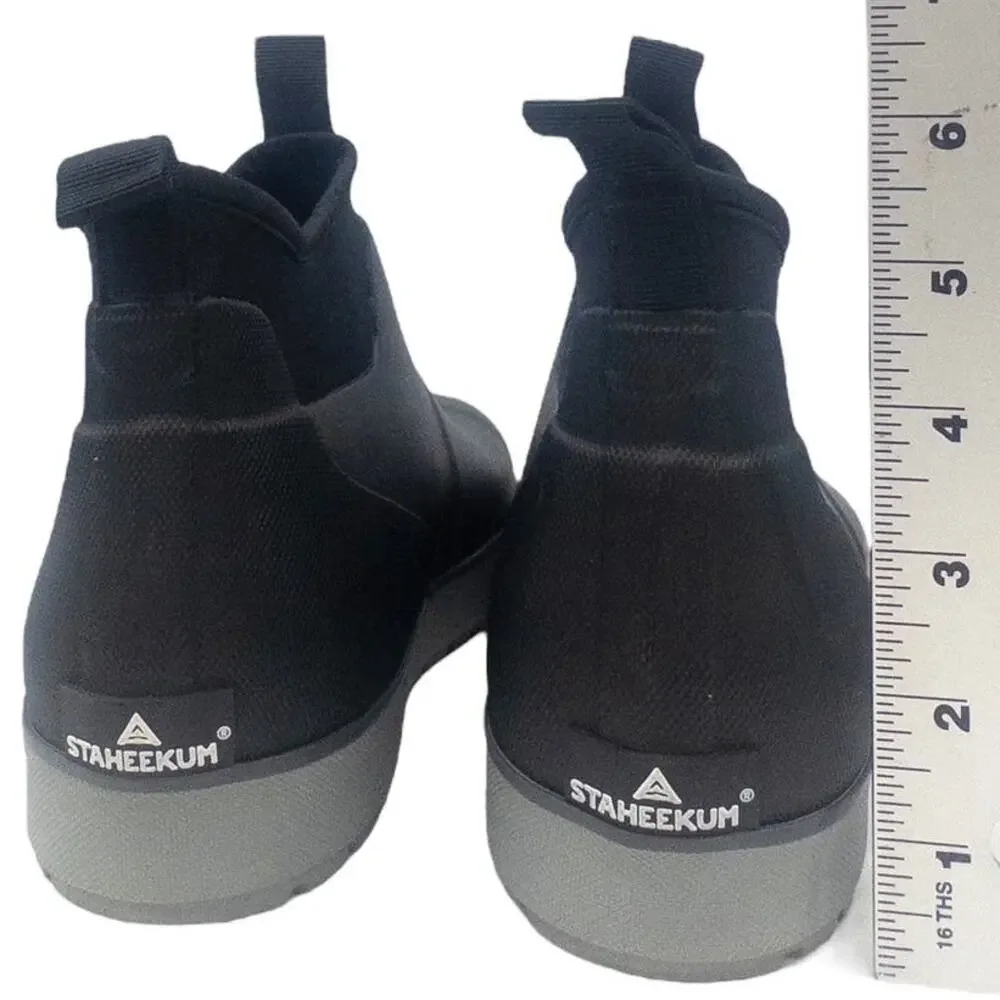 Staheekum Men's Neoprene Ankle Rain Boot Black 8 12 13 Waterproof Slip-On